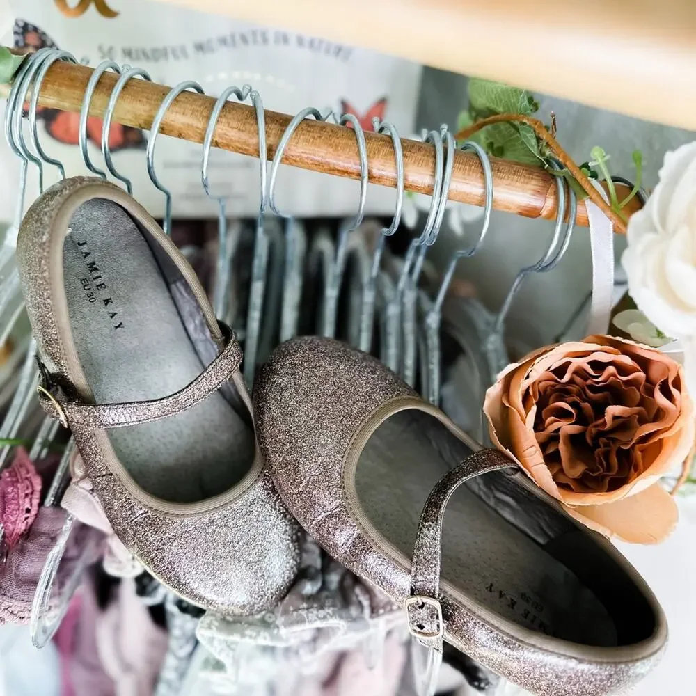 Jamie Kay Golden Meadow Wanderings shimmering heirloom ballet flats 12.5